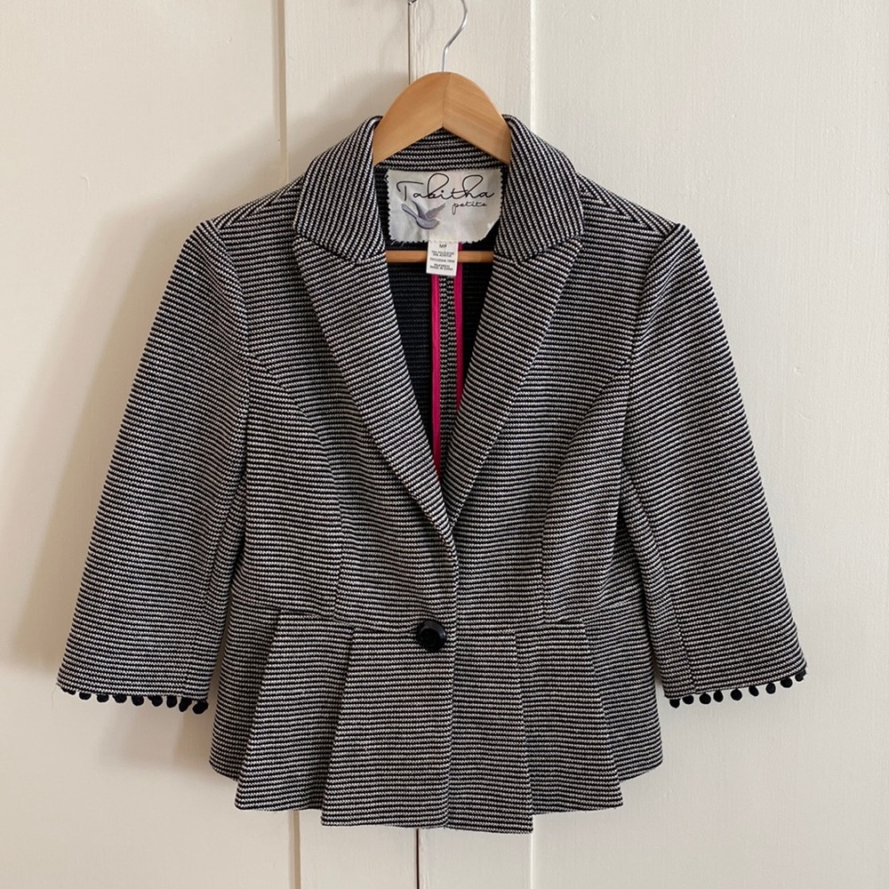 Tabitha Petite Short Striped Peplum Fitted Blazer - Anthropologie